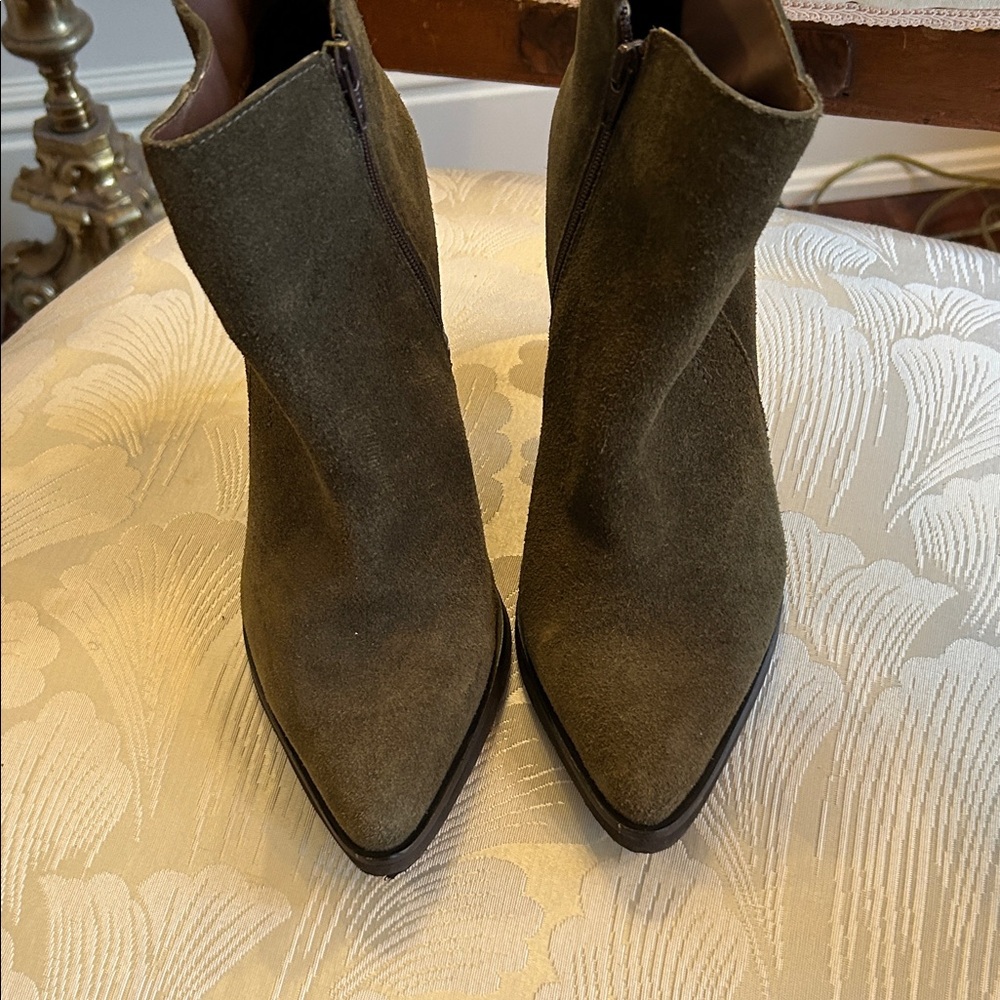Elegant Olive Ankle Booties